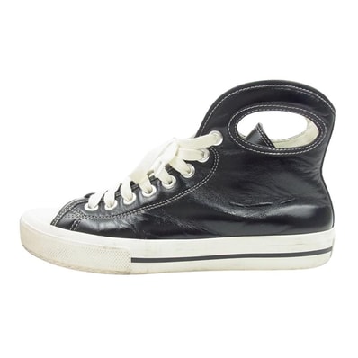 BURBERRY LONDON バーバリー ロンドン スニーカー LARKHALL M HIGH EYE ラークホール ハイカット スニーカー ブラック系 41【中古】