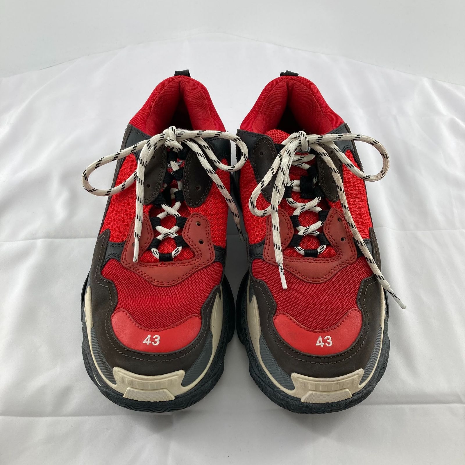 BALENCIAGA(バレンシアガ) トリプルS サイズ43 ローカットスニーカー レッド×ブラック
