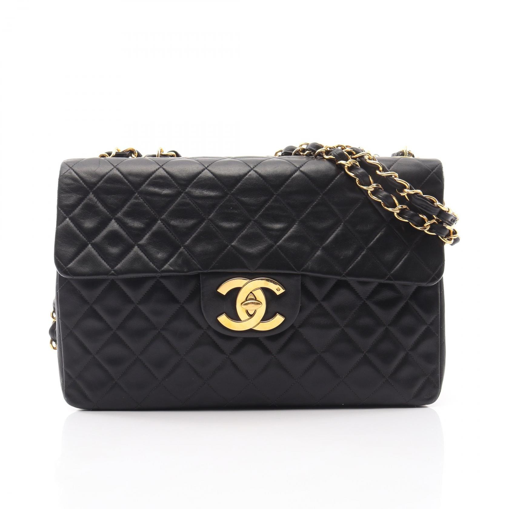 シャネル CHANEL デカマトラッセ34 ショルダーバッグ バッグ ラムスキン(羊革) レディース ブラック系 【中古】