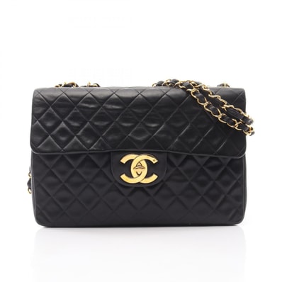 シャネル CHANEL デカマトラッセ34 ショルダーバッグ バッグ ラムスキン(羊革) レディース ブラック系 【中古】