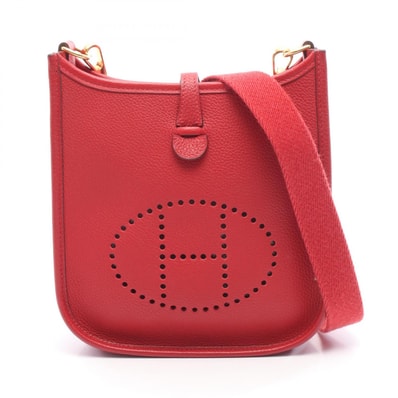 エルメス HERMES エヴリンTPM ルージュクー ショルダーバッグ バッグ トリヨンクレマンス トリヨンクレマンス D刻印(2019年製造) レディース レッド系 【中古】