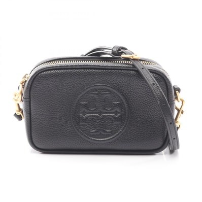 トリーバーチ Tory Burch PERRY BOMBE MINI BAG ペリーボンベ ミニバッグ ショルダーバッグ バッグ レザー レディース ブラック系 10010066 【中古】