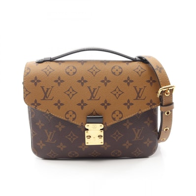 ルイ・ヴィトン LOUIS VUITTON ポシェット メティス MM モノグラムリバース 2WAY ハンドバッグ バッグ PVCコーティングキャンバス レザー レディース ブラウン系 / ブラック系 M44876 【中古】