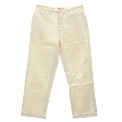 Supreme シュプリーム 23AW Pin Up Chino Pant ロゴ コットン チノ パンツ ホワイト オフホワイト系 32【中古】