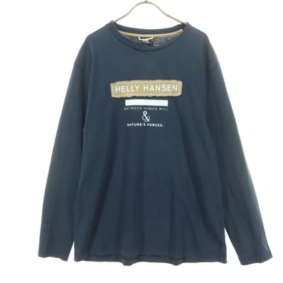 HELLY HANSEN ヘリーハンセン プリント 長袖 Tシャツ XL ネイビー ロンT