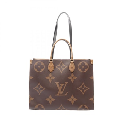 ルイ・ヴィトン LOUIS VUITTON オンザゴーGM モノグラムジャイアント モノグラムリバース ショルダーバッグ バッグ PVCコーティングキャンバス レザー レディース ブラウン系 M45320 【中古】