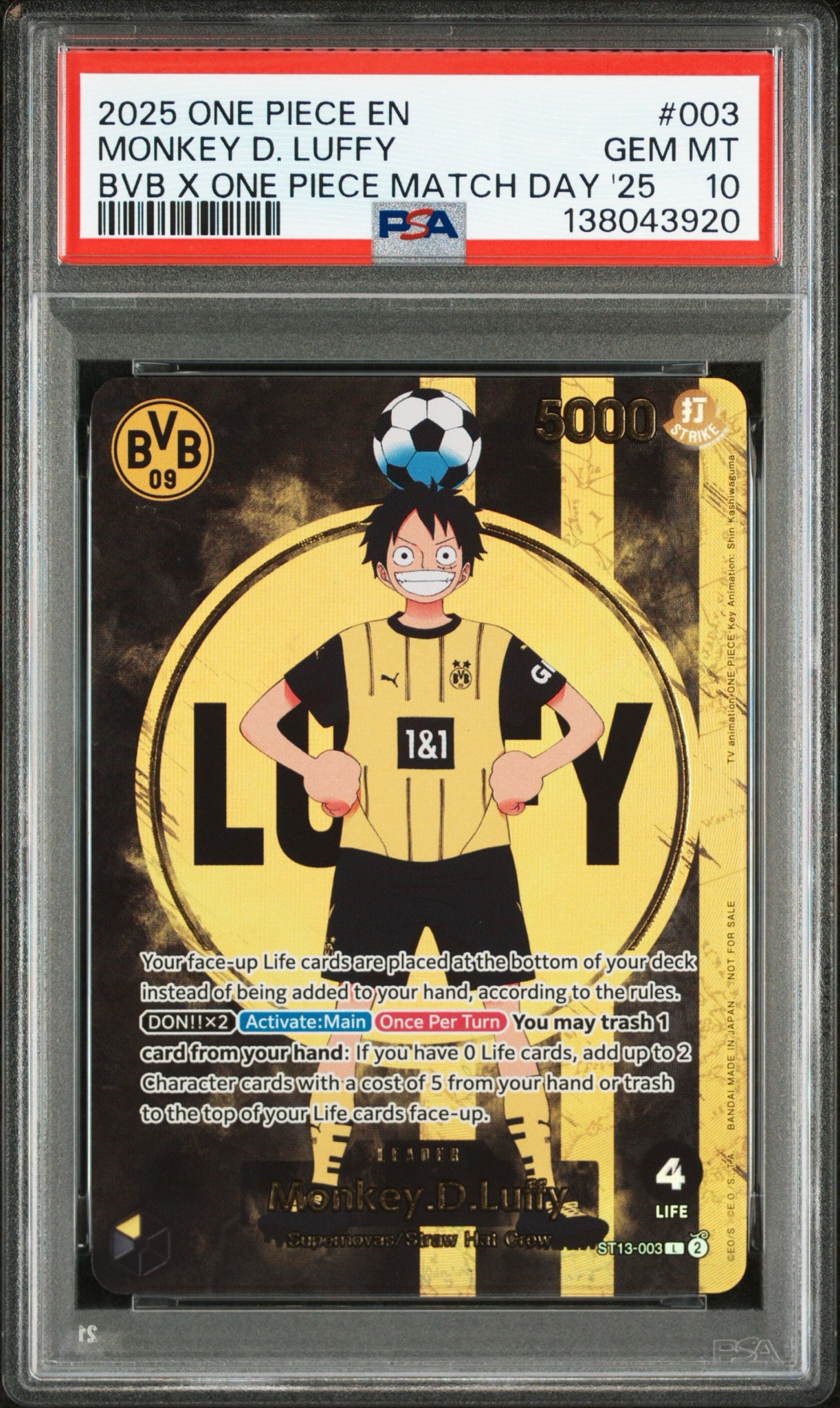モンキー・D・ルフィ L [ST13-003]【英語版】(プロモーションカード「ボルシアドルトムント × ONE PIECE マッチデー 2025」)