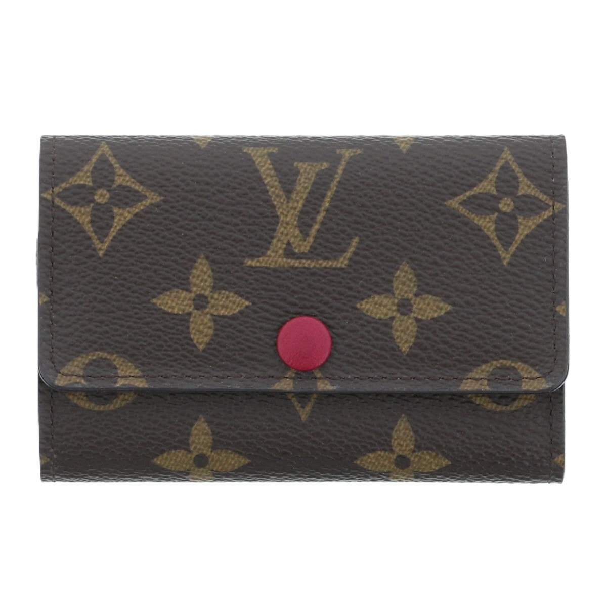 LOUIS VUITTON ルイ・ヴィトン ミュルティクレ6 モノグラム キーケース M60701 モノグラム レザー ブラウン フューシャ  レディース【中古】