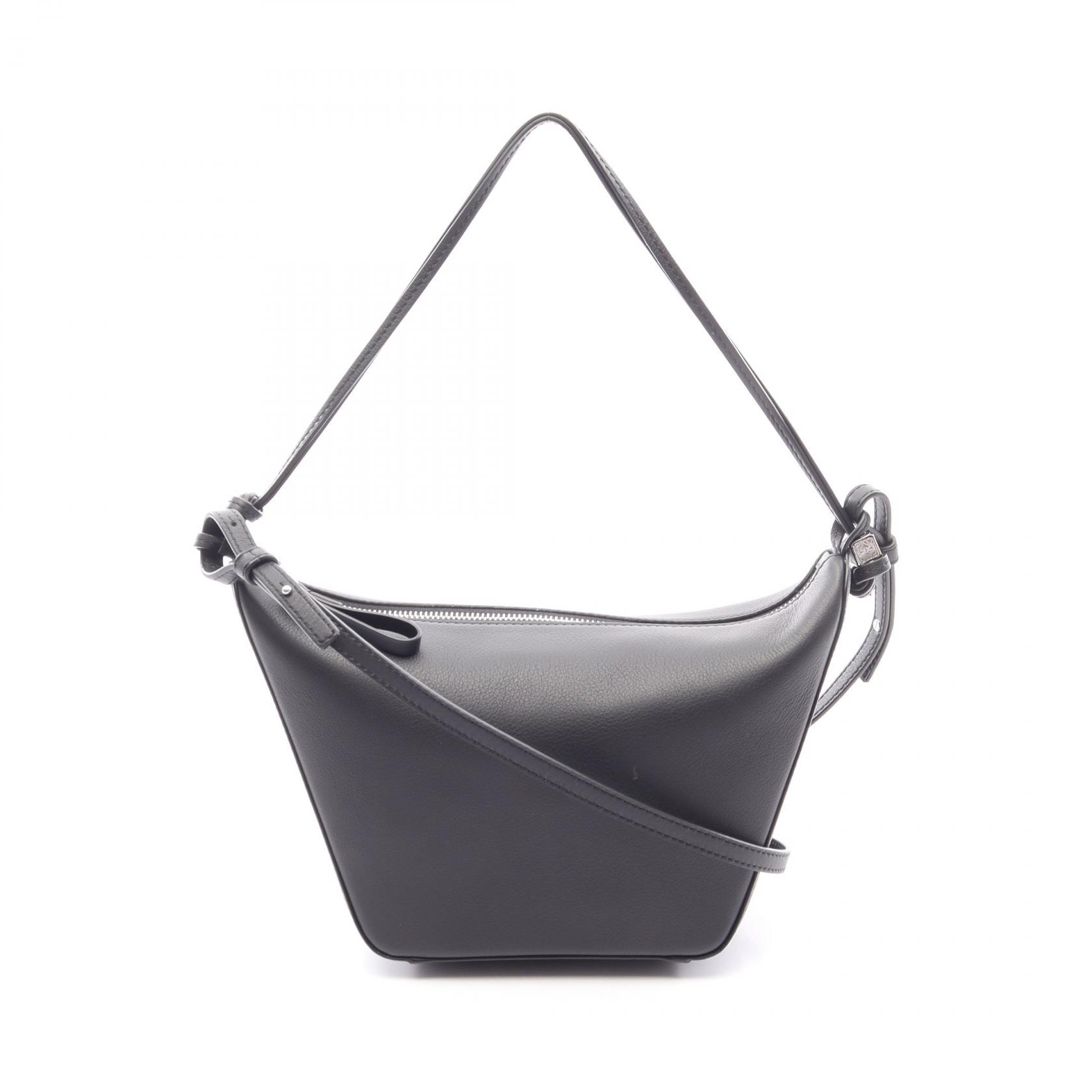 ロエベ LOEWE ハンモック ホーボーバッグ ミニ 2WAY ショルダーバッグ バッグ レザー レディース ブラック系 A538G13X01 【中古】