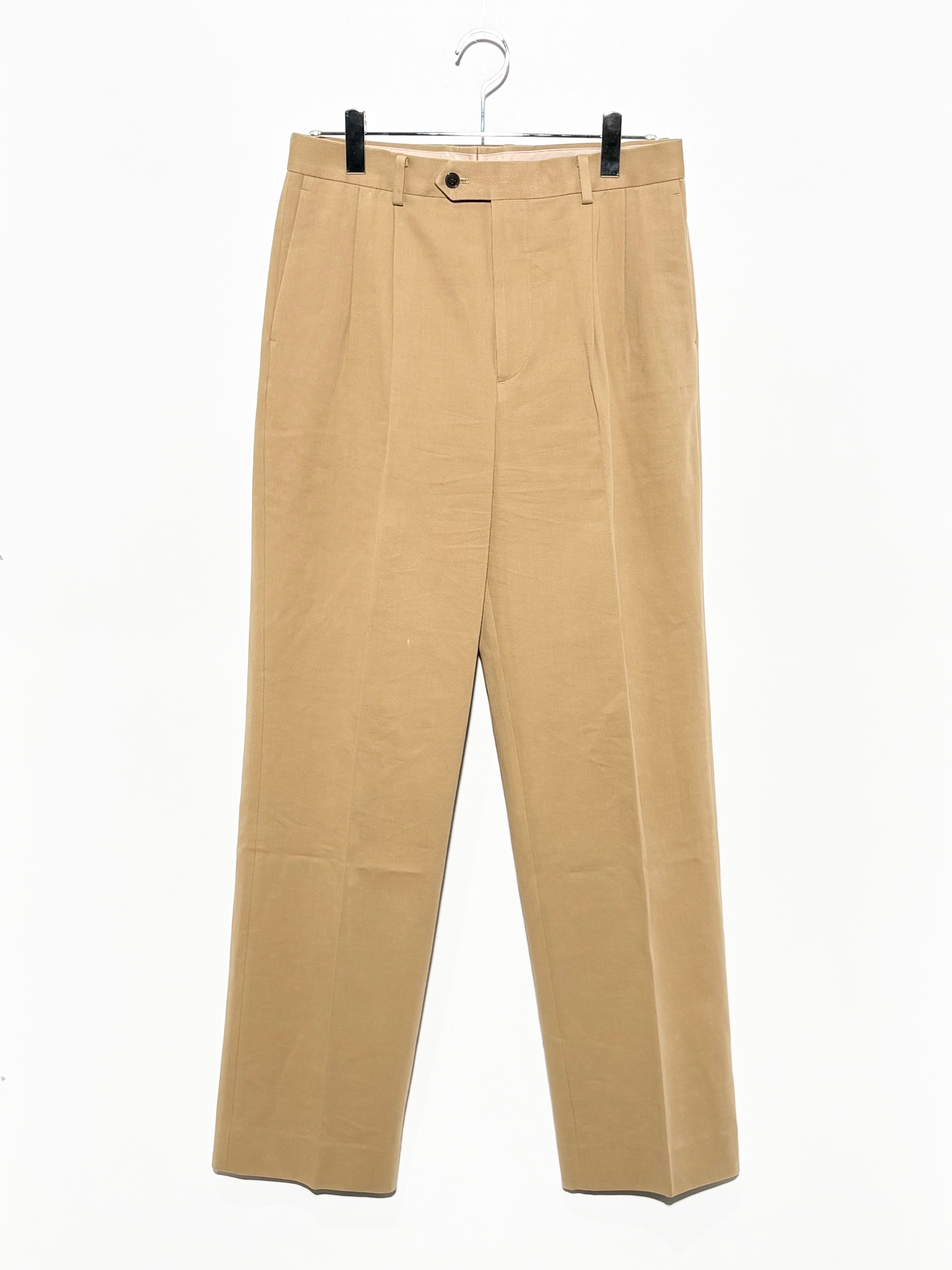 AURALEE Washed Heavy Chino Slacks "Light Brown"