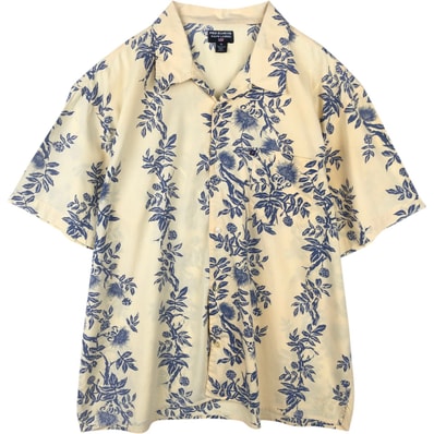 古着 00年代 ラルフローレン Ralph Lauren POLO JEANS COMPANY 総柄 ボタニカル柄 オープンカラー ハワイアンアロハシャツ ボックスシャツ メンズXL相当/evb033653