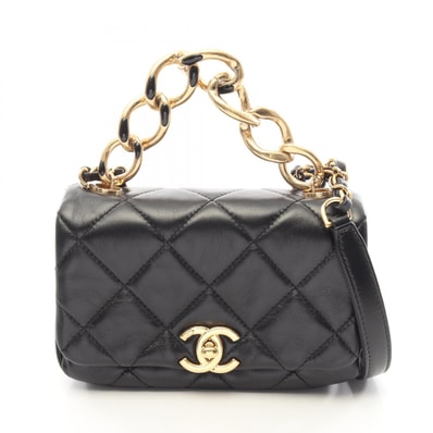シャネル CHANEL ミニマトラッセ 2WAY ショルダーバッグ バッグ ラムスキン(羊革) レディース ブラック系 AS3365 【中古】