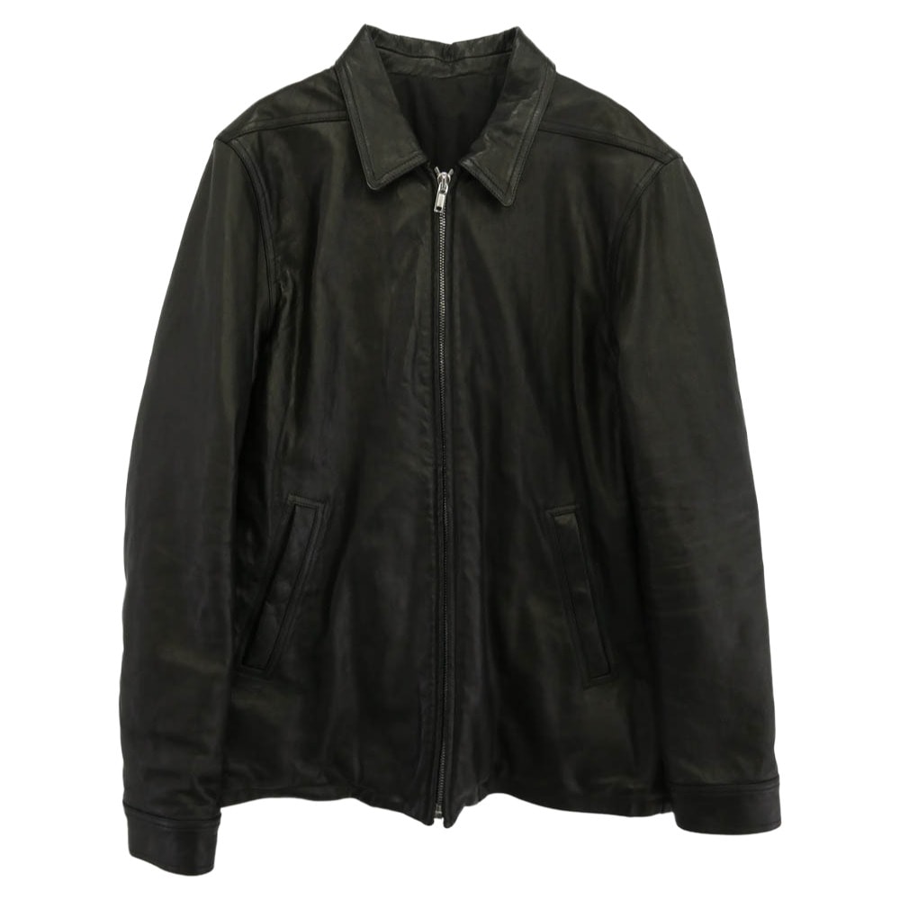 Rick Owens リックオウエンス レザージャケット 23AW RU02C7766-LNV BRAD JACKET レザー 中綿 ブラッド ジャケット ブラック系 52【中古】