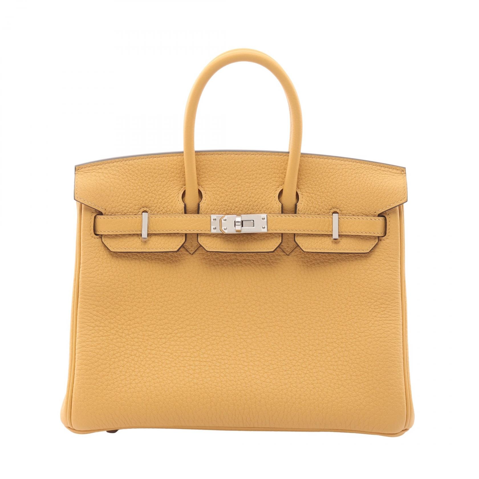 エルメス HERMES バーキン25 パイユ ハンドバッグ バッグ レザー トゴ トゴ レディース イエロー系 【中古】