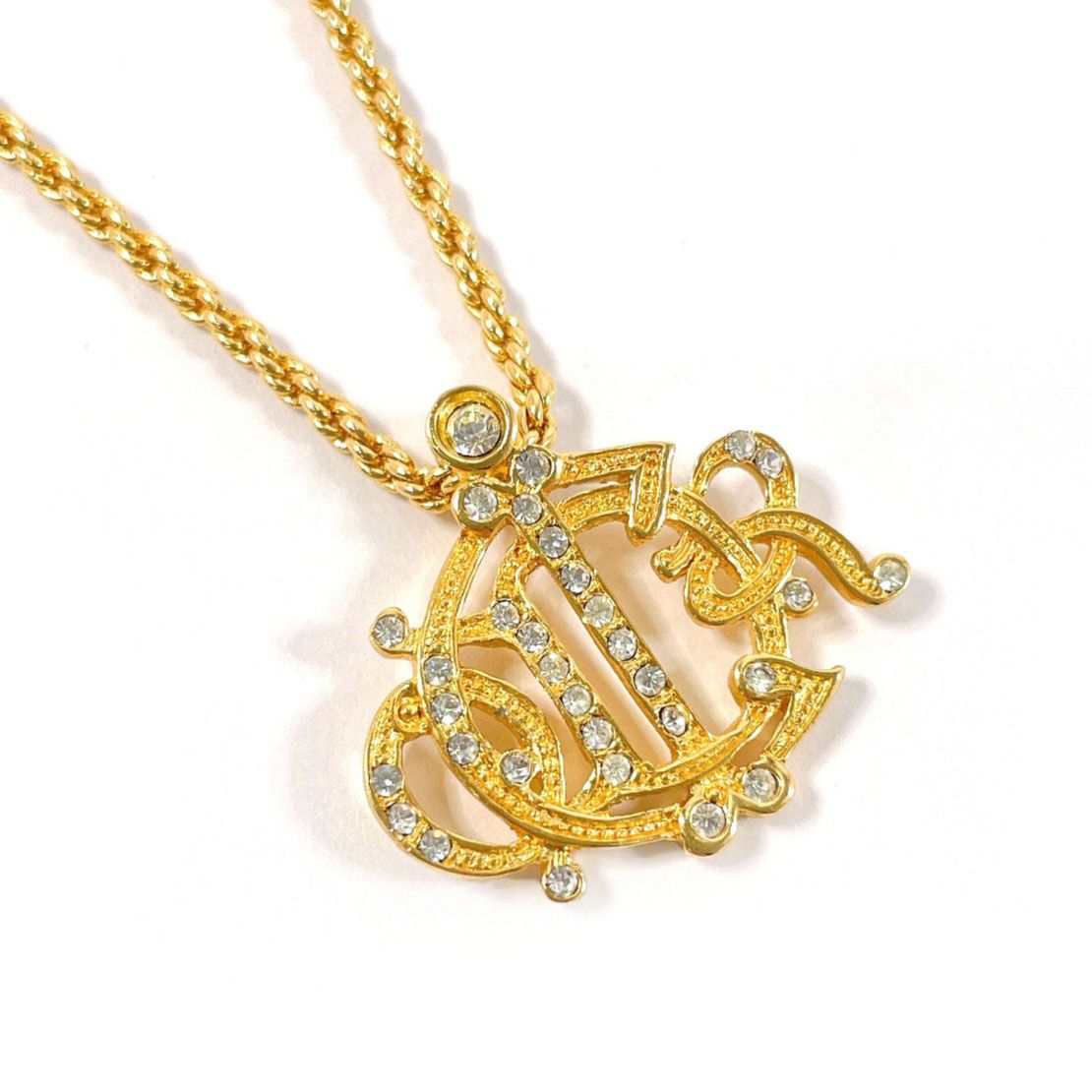 クリスチャンディオール ネックレス エンブレムロゴ ゴールド