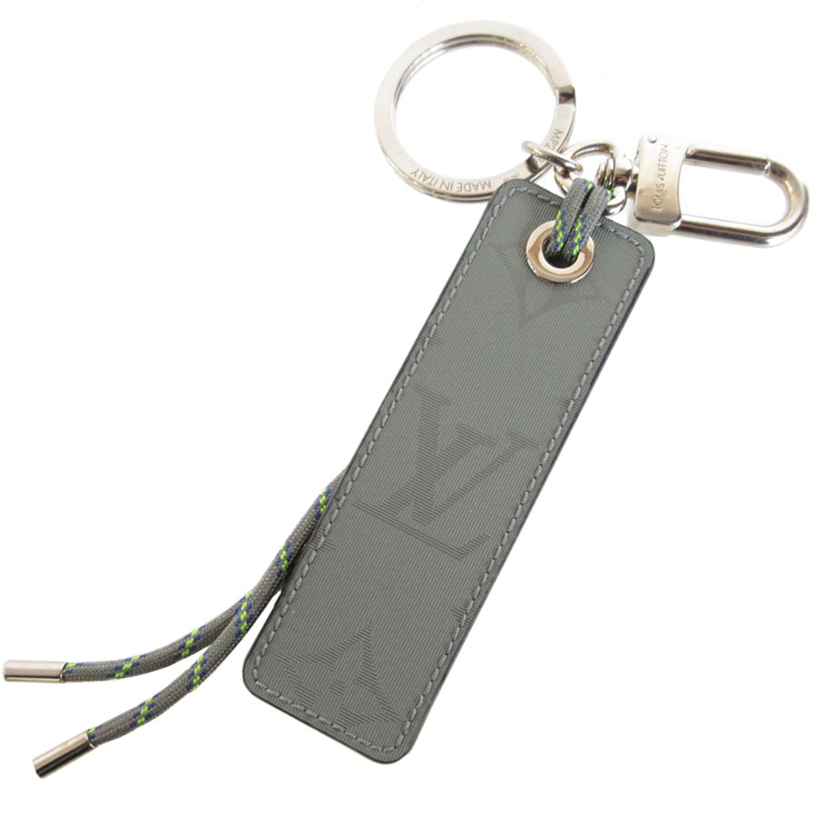 ルイ ヴィトン LOUIS VUITTON チャーム キーリング ポルトクレ タグ モノグラムフルオ メタル グレー/ライトゴールド メンズ MP2126【中古】 s0528a