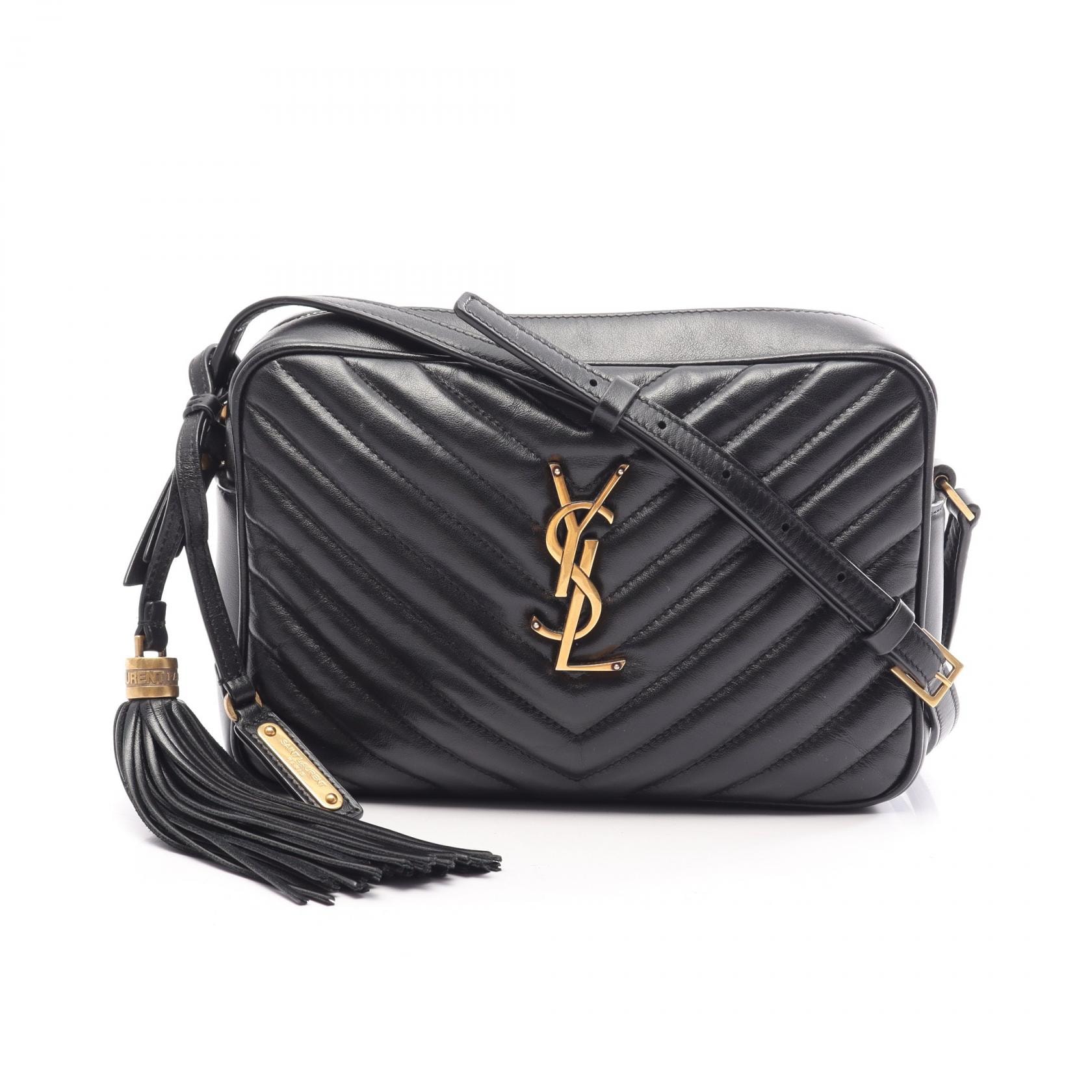 サンローランパリ SAINT LAURENT PARIS LOU ルー モノグラム ショルダーバッグ バッグ レザー レディース ブラック系 574494 【中古】