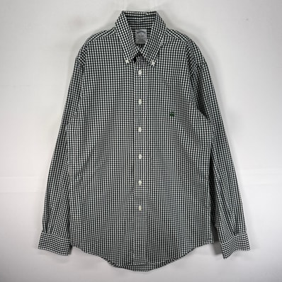 古着 ブルックスブラザーズ Brooks Brothers 長袖シャツ ワンポイント S グリーン系 チェック メンズ