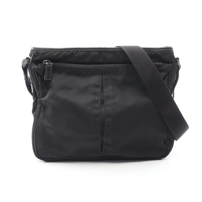 プラダ PRADA ショルダーバッグ バッグ ナイロン サフィアーノレザー レディース ブラック系 【中古】