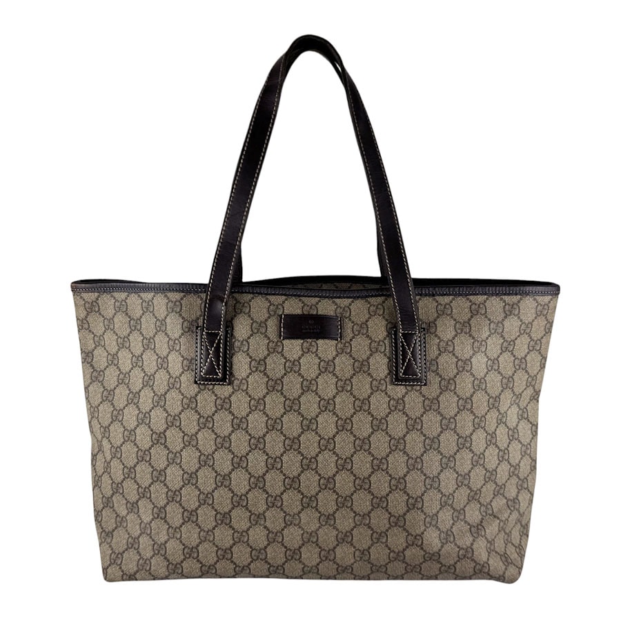 グッチ GUCCI トートバッグ GGスプリームキャンバス/レザー ブラウン レディース 211137【中古】 z10519