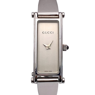 GUCCI グッチ スクエア バングルウォッチ クオーツ 電池 腕時計 1500L ステンレススチール シルバー レディース【中古】