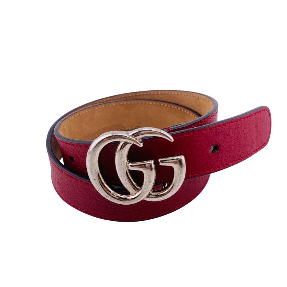 グッチ GUCCI ベルト GGマーモント B960N レッド