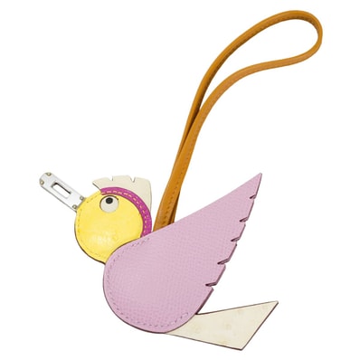 HERMES エルメス バッグチャーム バーディ 鳥 タッチ モーヴシルベストル/ナチュラル/ジョーヌシトロン/マグノリア/ナタ エプソン/オーストリッチ/アニョーミロ(ラム) シルバー金具 W刻印 新品未使用