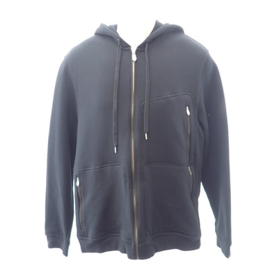 エルメス HERMES ジップ XL パーカー コットン ナイロン ポリウレタン ネイビー カーキ メンズ【中古】【Aランク】