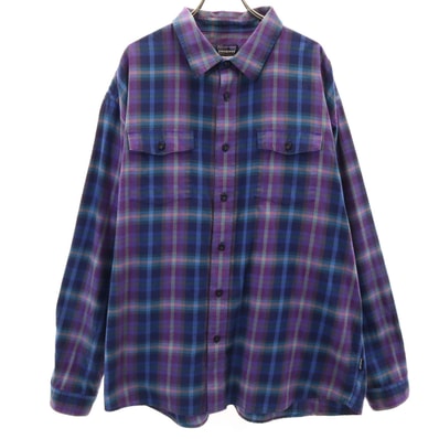 patagonia パタゴニア チェック柄 長袖 シャツ XL パープル 53856FA13 アウトドア