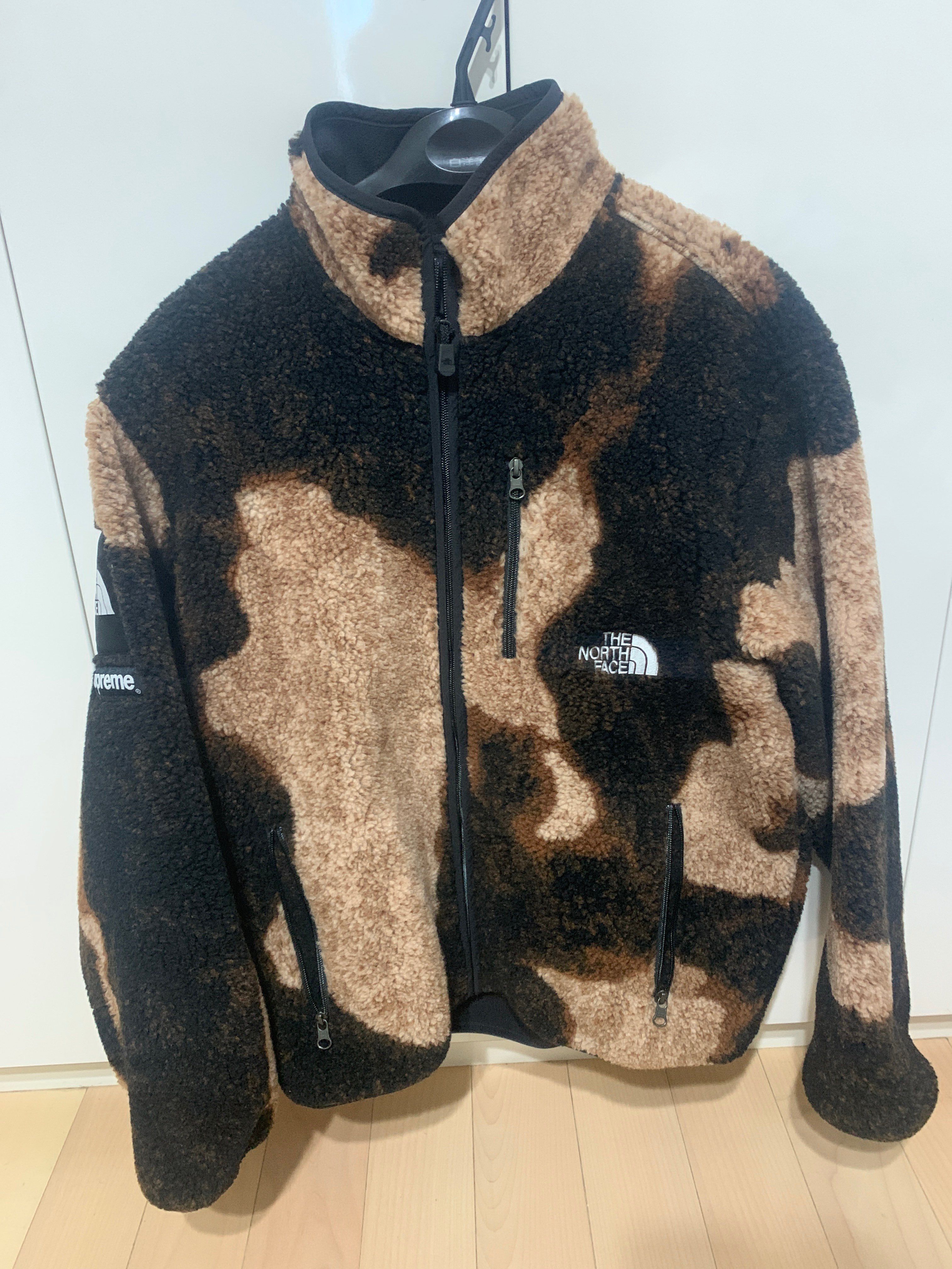 Supreme x The North Face Bleached Denim Print Fleece Jacket "Black"
