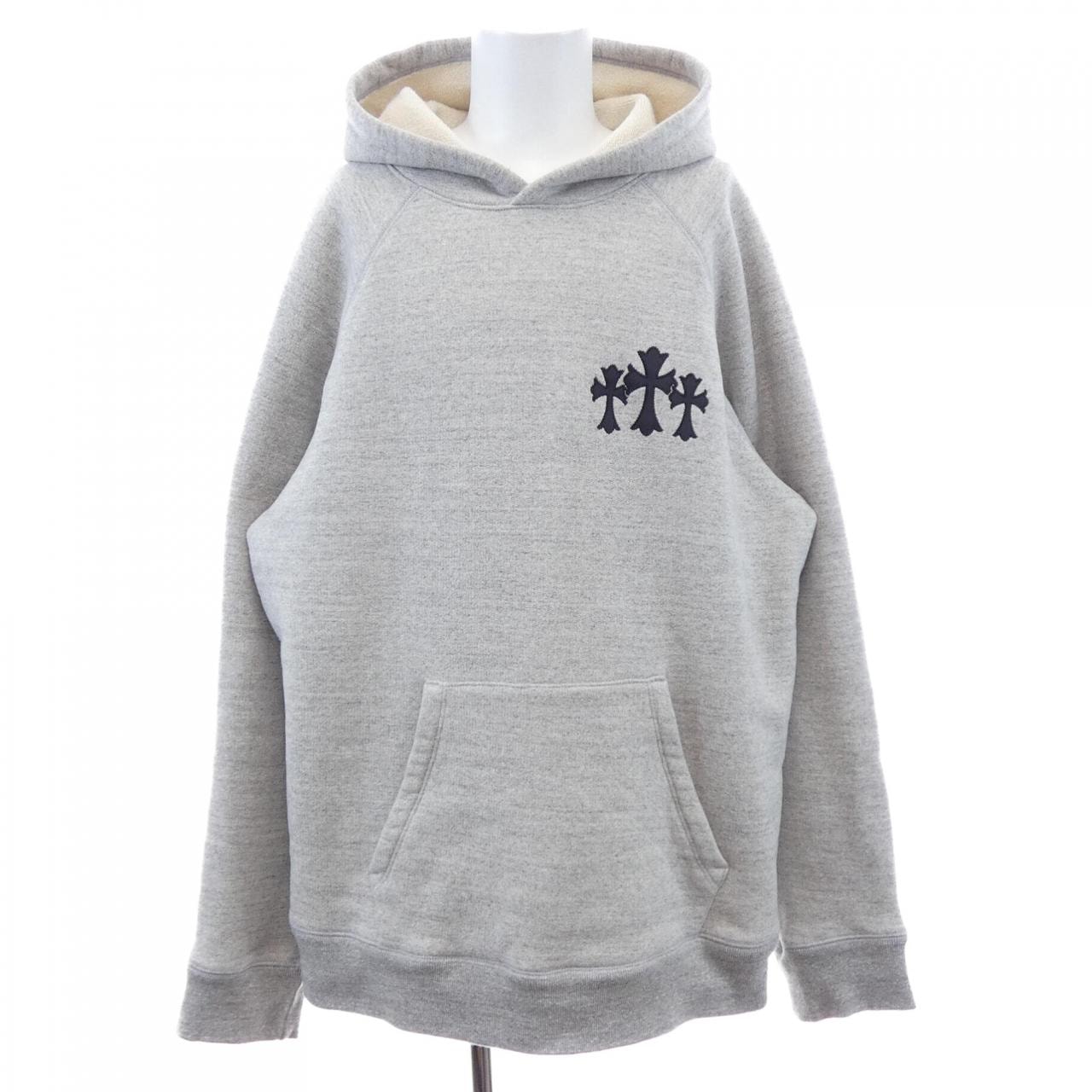 Chrome Hearts CH Logo Cemetery Cross Hoodie "Gray"