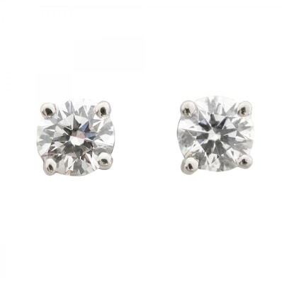 ★最終価格【6jfb0993】ティファニー ピアス ソリティア 1PD Pt950 プラチナ ダイヤモンド【中古】レディース
