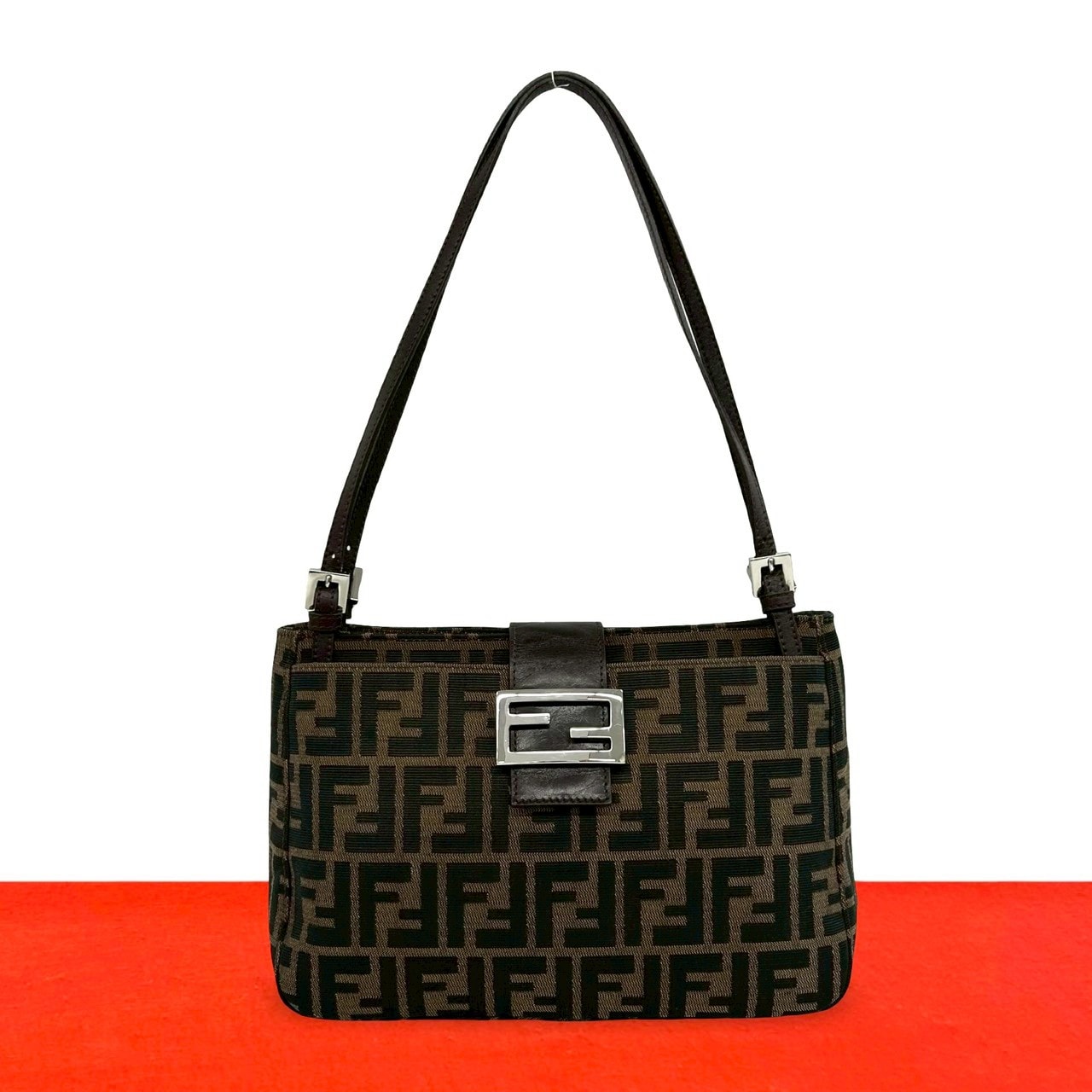 B (目立った傷や汚れなし)】FENDI フェンディ ズッカ FF 柄 キャンバス