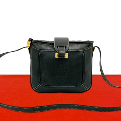 LOEWE ロエベ アナグラム ロゴ レザー ショルダーバッグ ブラック
90650