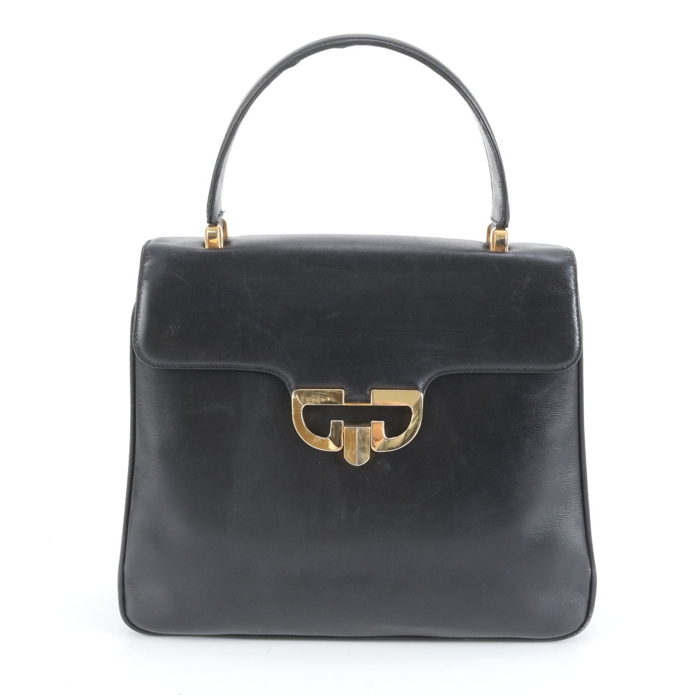 ■美品 グッチ オールドグッチトップハンドルハンドバッグ レザー