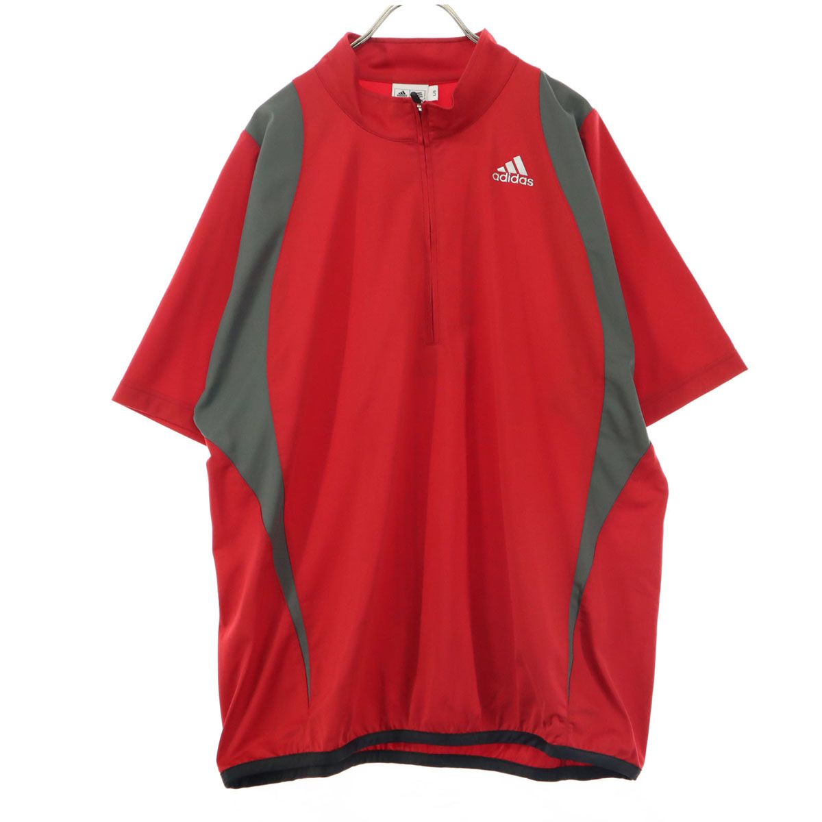 美品 adidas ゴルフ 半袖 ハーフジップ ポロシャツ