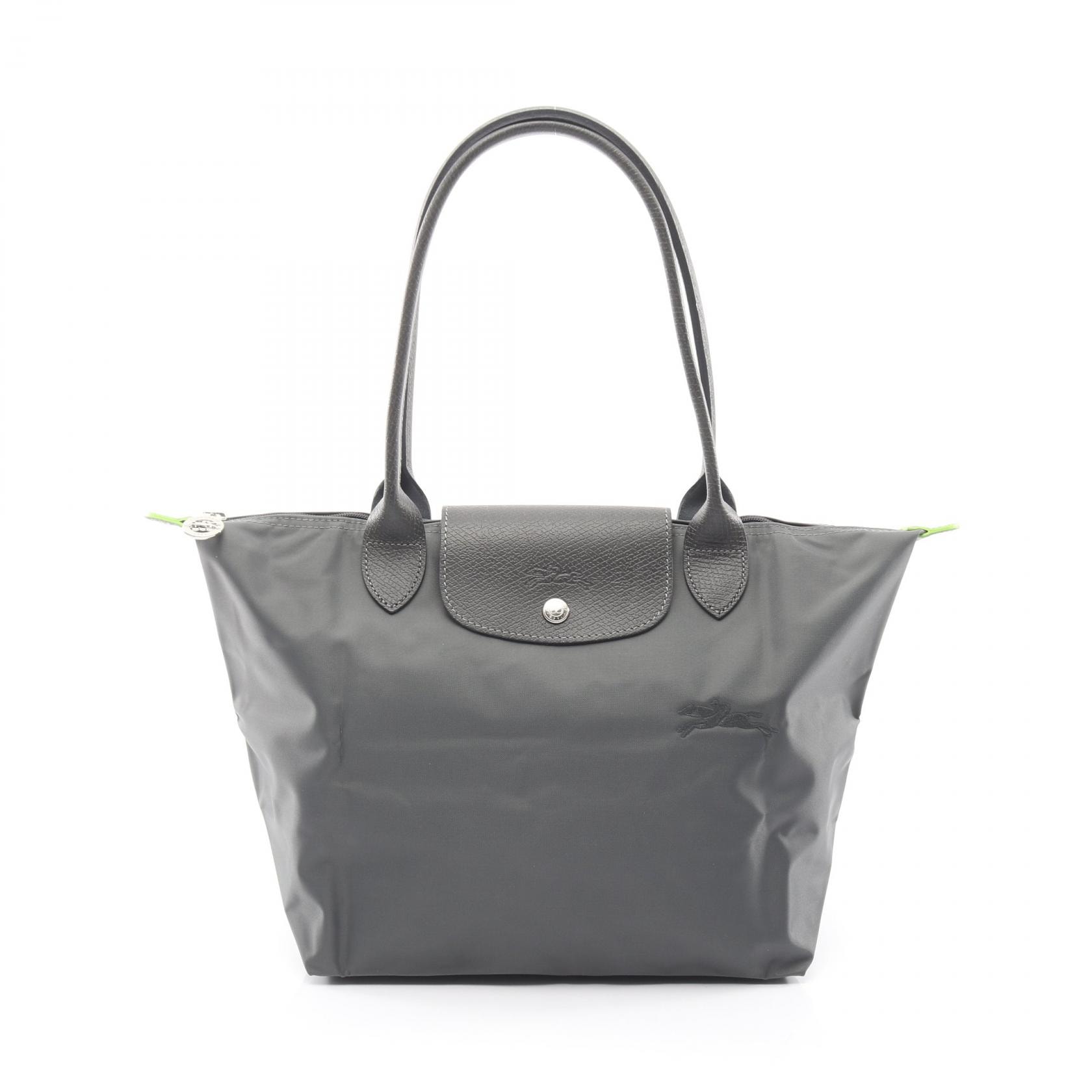 ロンシャン Longchamp ル プリアージュ グリーン M トートバッグ バッグ キャンバス レザー レディース グレー系 L2605919P66 【新品】