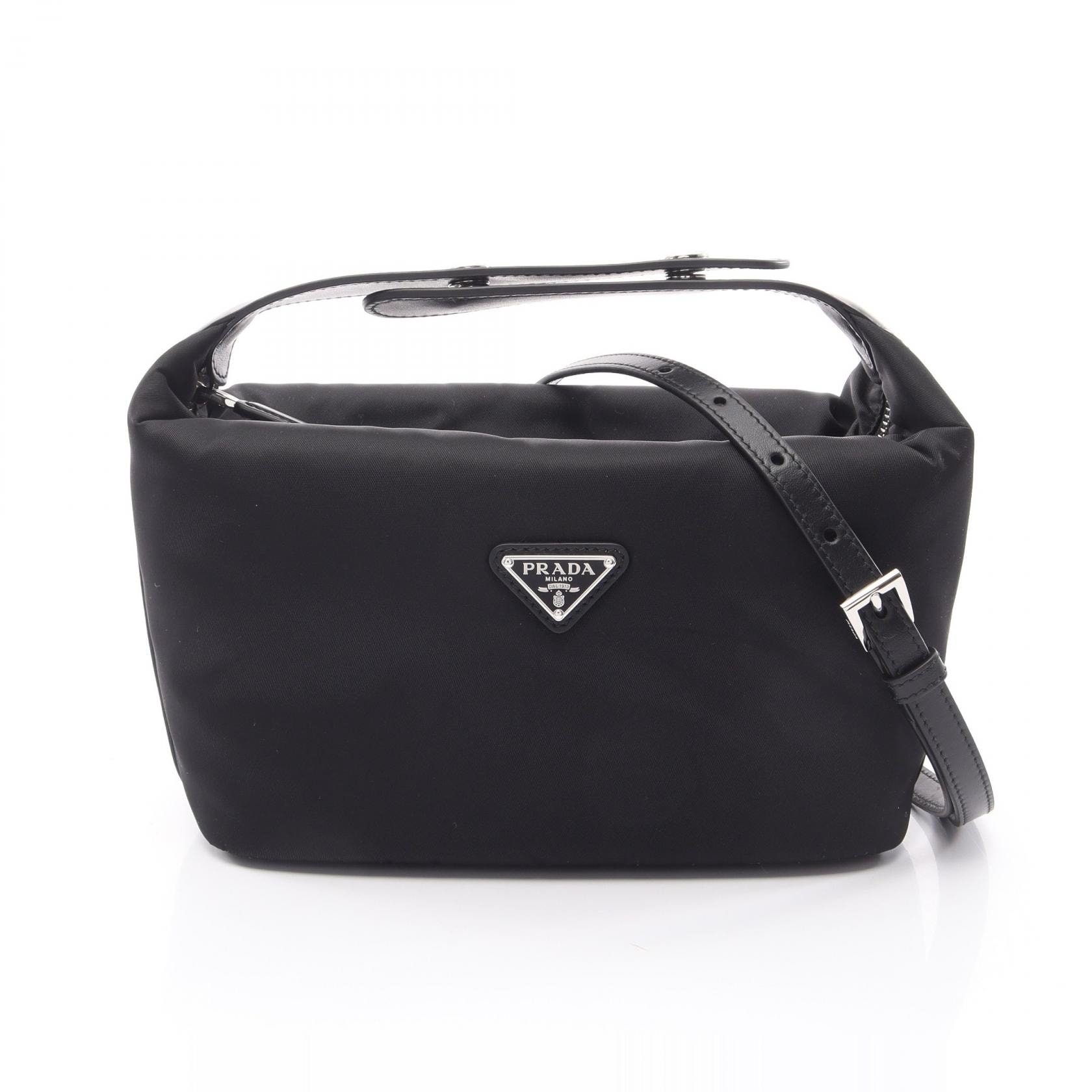 プラダ PRADA シェリ Re-Nylon 2WAY ハンドバッグ バッグ ナイロン レザー レディース ブラック系 1BC302RDLNF0632 【新品】