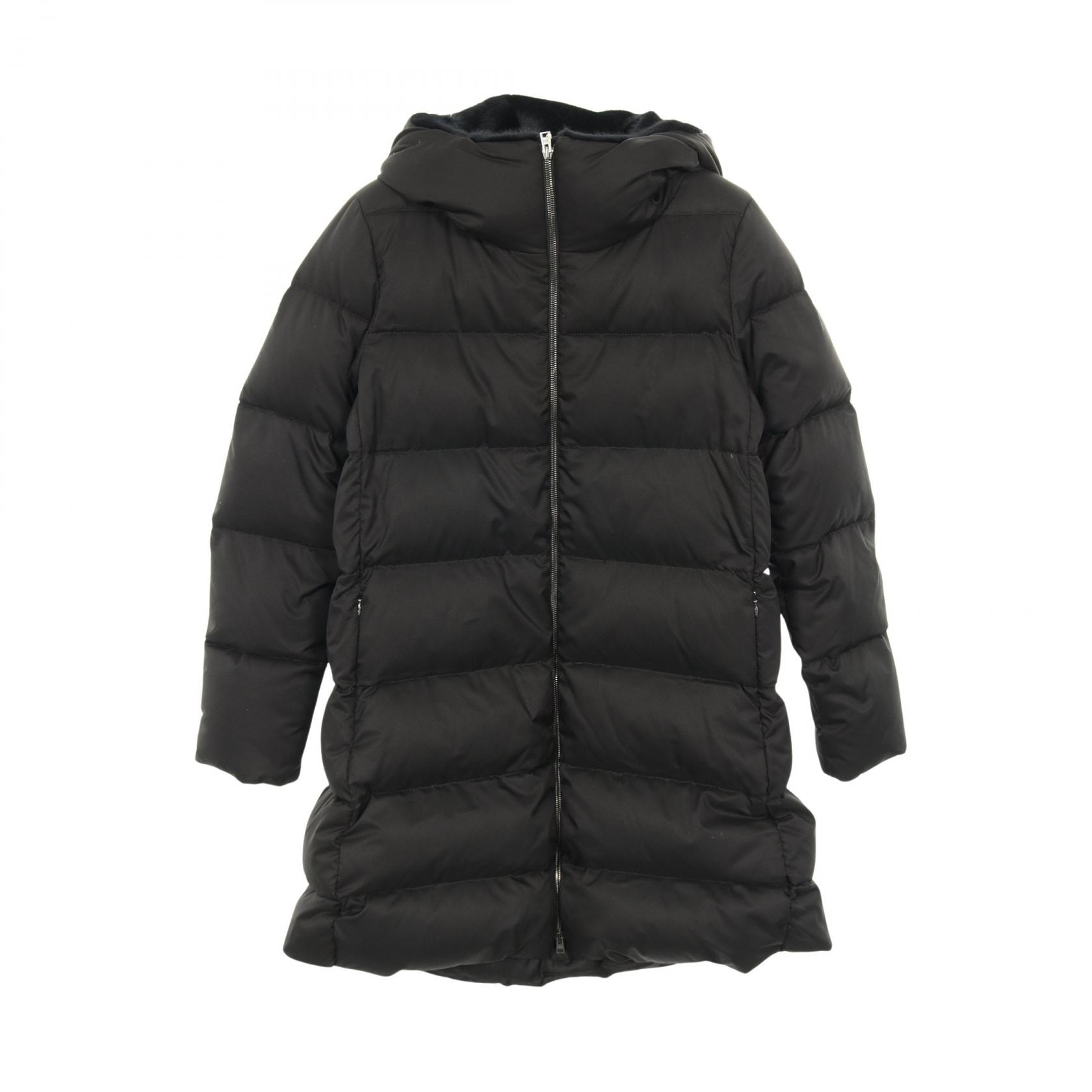 ヘルノ Herno エコファーフード付き ウォータープルーフ ダウンジャケット 衣料品 アウター ポリエステル レディース ブラック系 PI001948D12414Z9300 【新品】