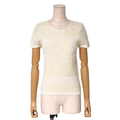 ■美品■PLEATS PLEASE ISSEY MIYAKE プリーツプリーズ イッセイミヤケ カットソー サイズ3 プリーツ トップス プルオーバー メッシュ 総柄 ブランド古着【中古】20241217/RA2634