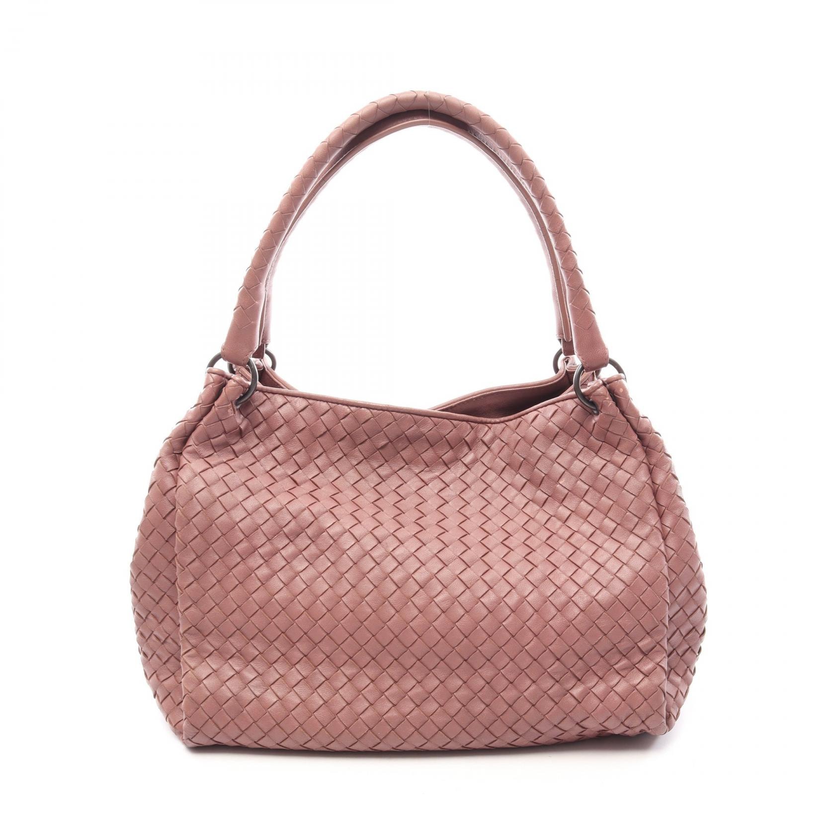 ボッテガヴェネタ BOTTEGA VENETA イントレチャート トートバッグ バッグ レザー レディース ピンク系 【中古】