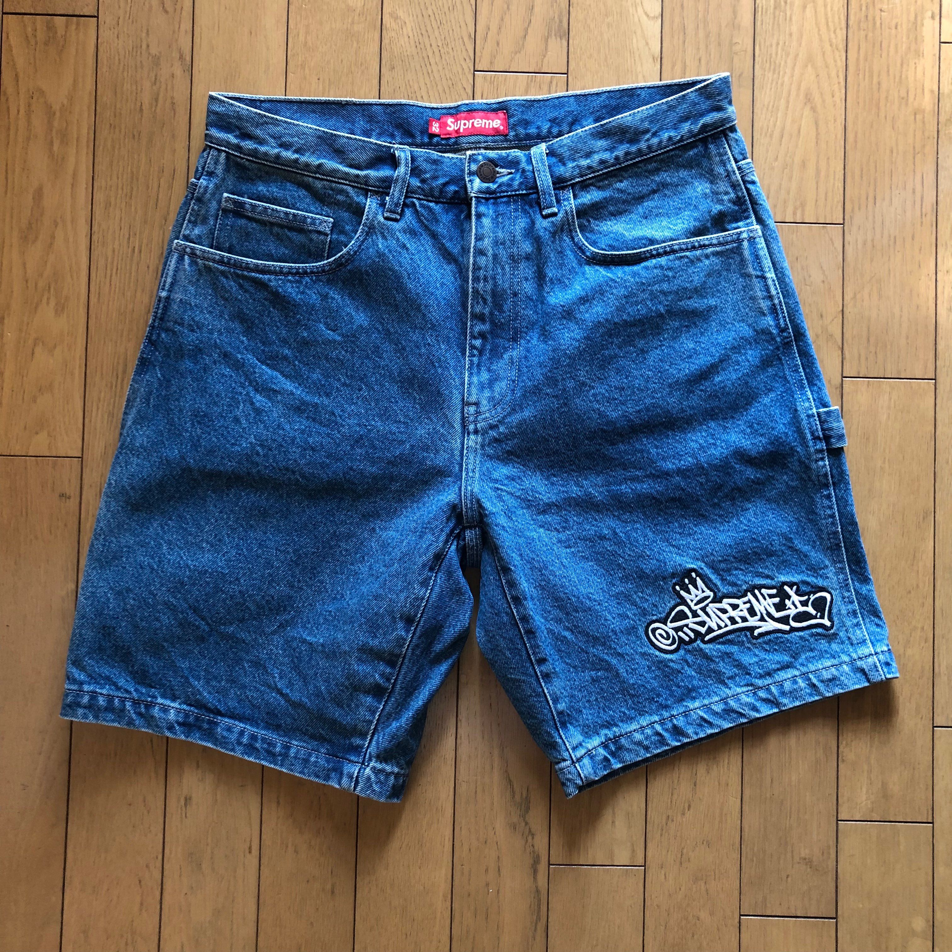 Supreme Handstyle Denim Painter Short "Blue"