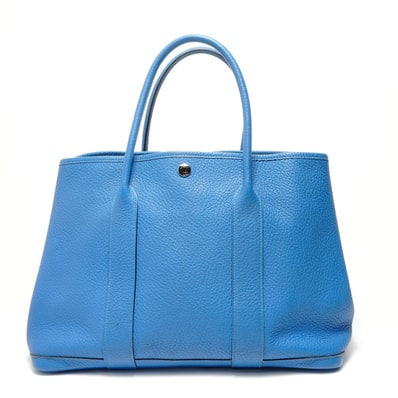 エルメス HERMES □P刻印 2012年製 ガーデンパーティ ヴァッシュカントリー ブルーロワイヤル トートバッグ【中古】