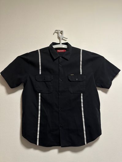 Supreme Reflective Stripe S/S Work Shirt "Black"