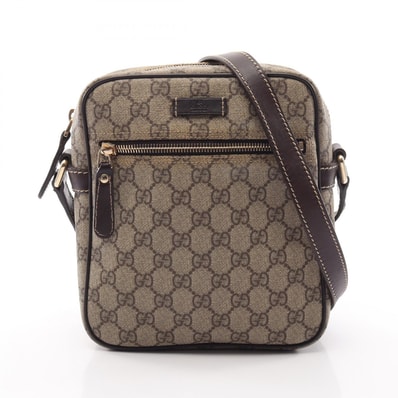 グッチ GUCCI GGスプリーム ショルダーバッグ バッグ PVCコーティングキャンバス レザー レディース ベージュ系 / ブラウン系 233268 【中古】