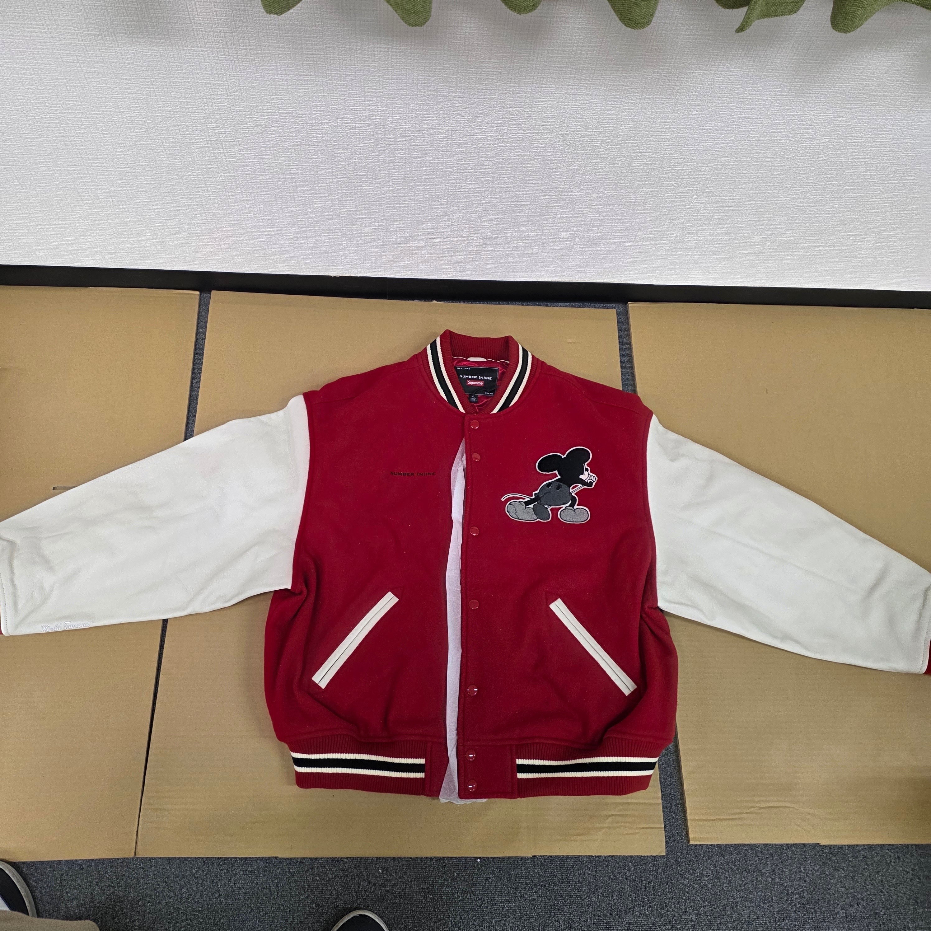 Supreme x Number (N)ine x Mickey Mouse Varsity Jacket 