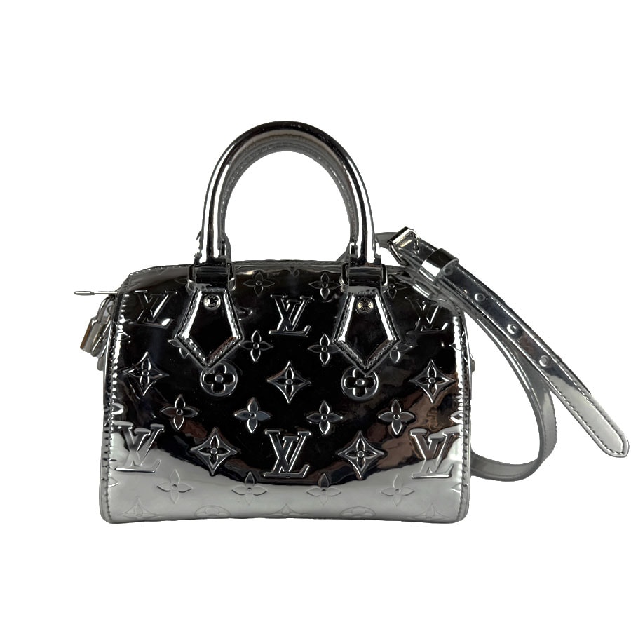 ルイ ヴィトン LOUIS VUITTON ハンドバッグ ショルダーバッグ モノグラム ミロワール スピーディ バンドリエール20 パテントレザー シルバー レディース M11987【中古】 z7700