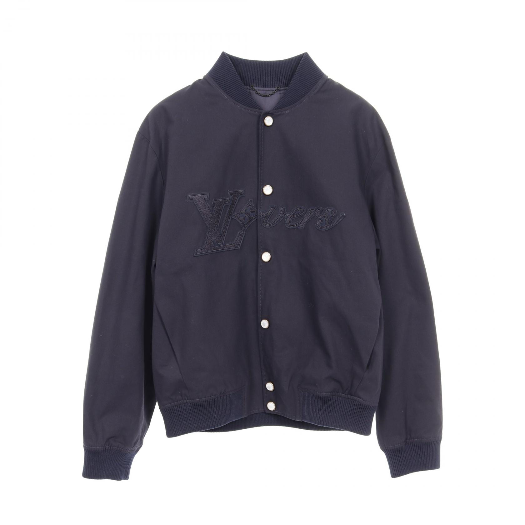 ルイ・ヴィトン LOUIS VUITTON エンブロイダード コットン ブルゾン 衣料品 アウター コットン メンズ ネイビー系 【中古】
