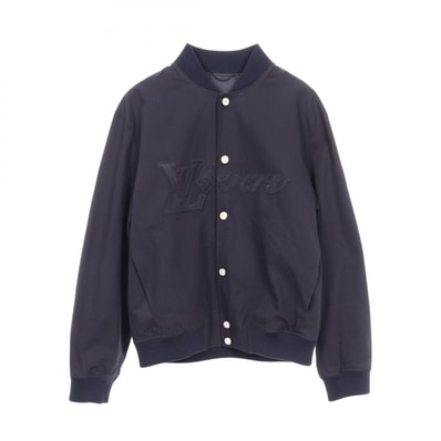 ルイ・ヴィトン LOUIS VUITTON エンブロイダード コットン ブルゾン 衣料品 アウター コットン メンズ ネイビー系 【中古】