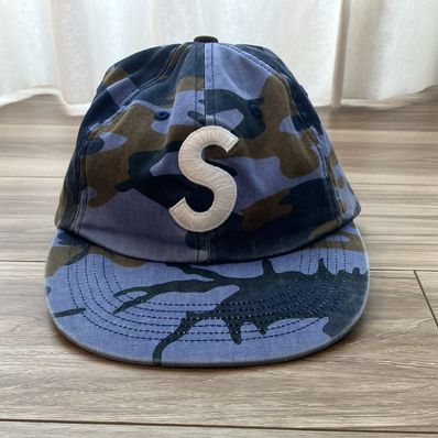 Supreme Pigment Coated S Logo 6-Panel "Blue Camo"